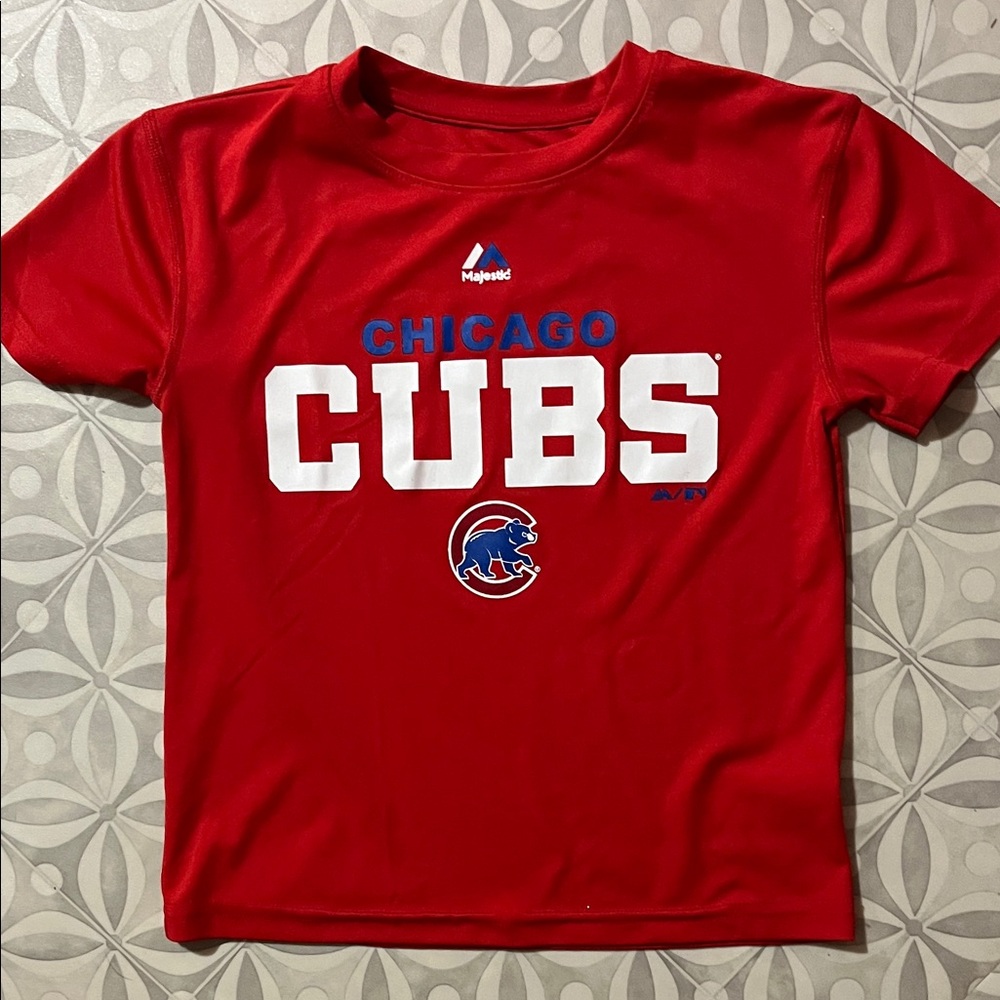 Majestic Red Chicago Cubs Kids Tee